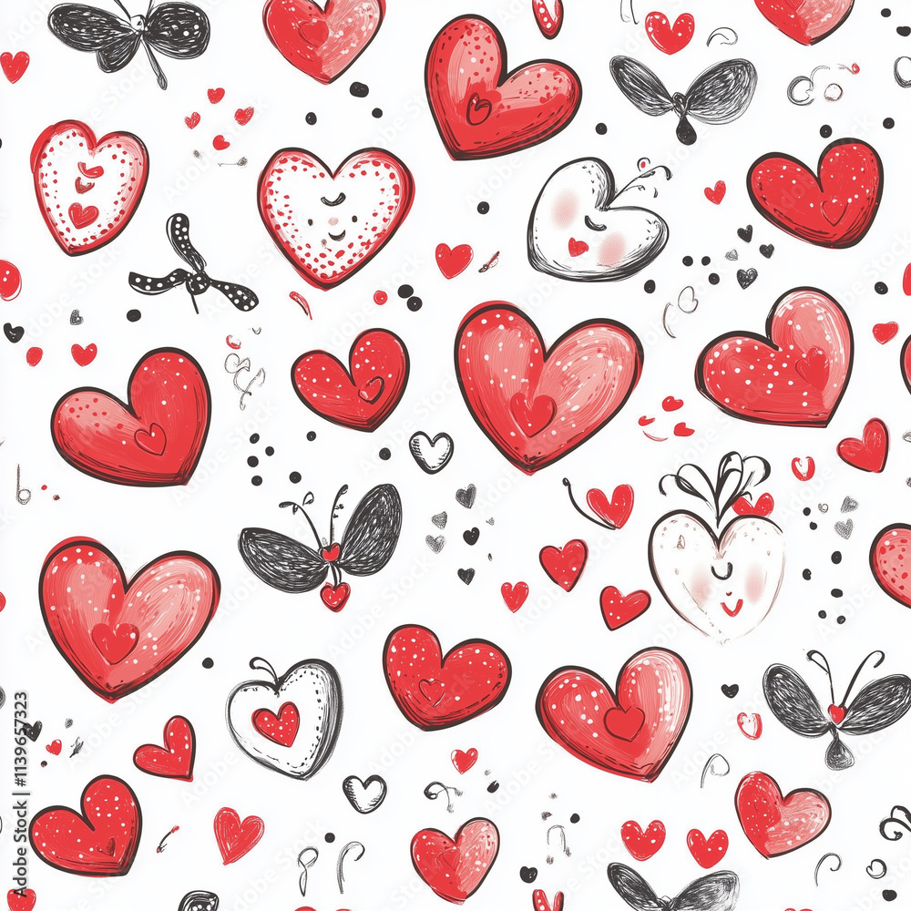 seamless pattern with hearts seamless pattern with hearts