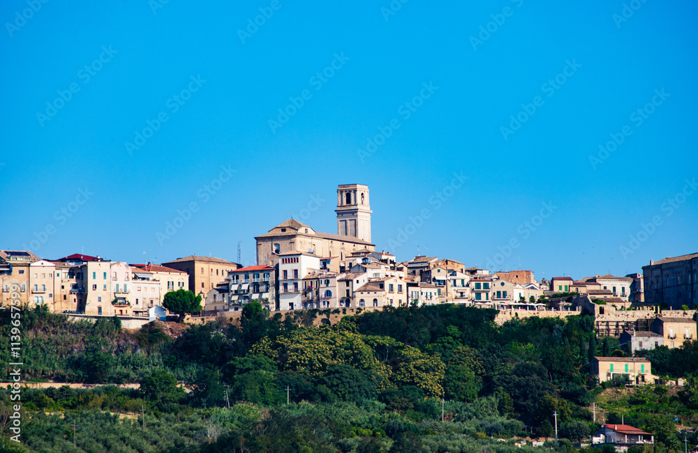 Landscape of Vasto town perched on a hill, scenic view Landscape of Vasto town perched on a hill, scenic view