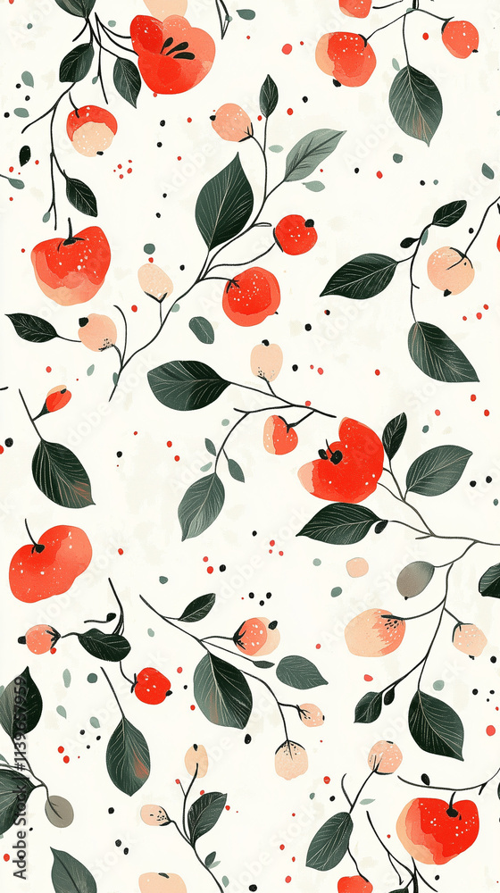 Fototapeta premium seamless pattern with tomatoes