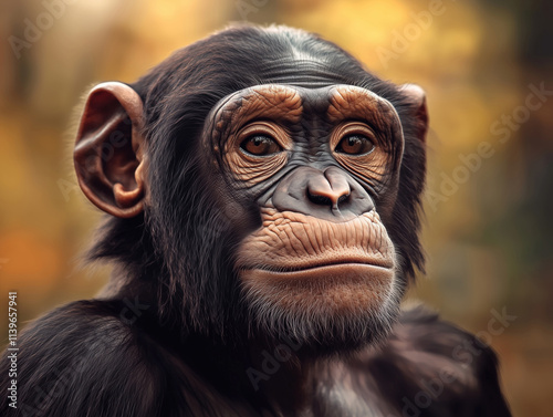 Bonobo, Pan Paniscus, Wild African Primate photo