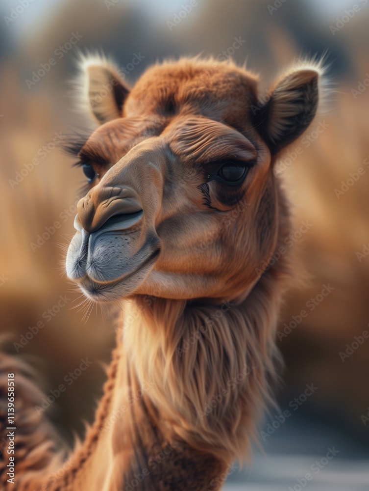 Obraz premium Close Up Portrait of a Bactrian Camel in the Wild
