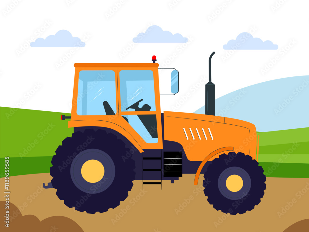 Fototapeta premium Tractor Concept Illustration Stylish and Beautiful
