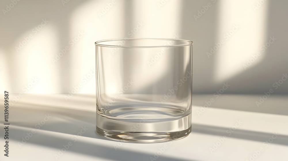 Empty Glass Mockup 3D Render