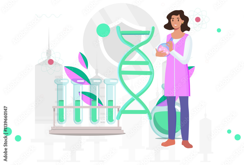 Fototapeta premium DNA Concept Illustration Stylish and Beautiful