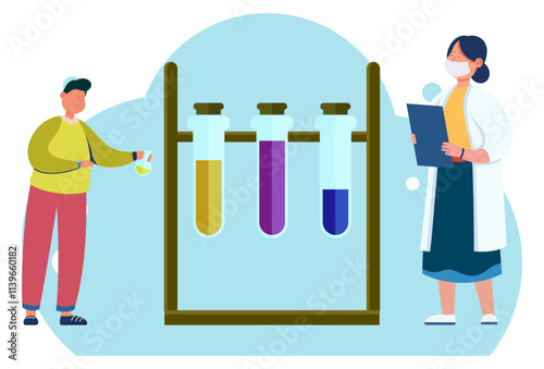 Test Tubes Concept Illustration Stylish and Beautiful