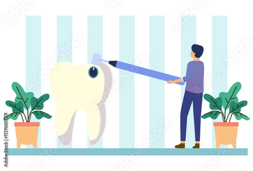 Dental Drill Concept Illustration Stylish and Beautiful
