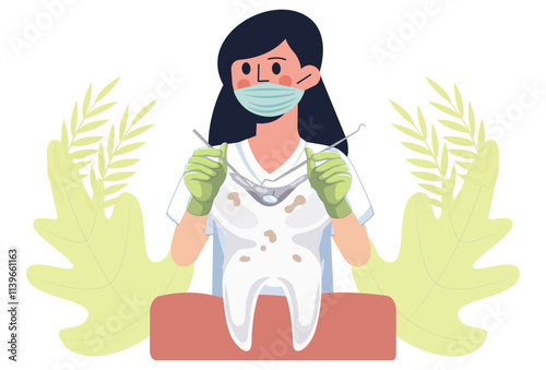 Dental Filling Concept Illustration Stylish and Beautiful