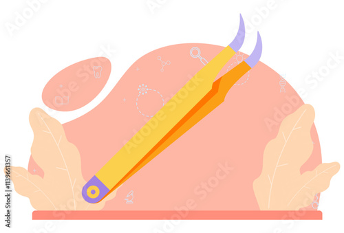 Tweezers Concept Illustration Stylish and Beautiful