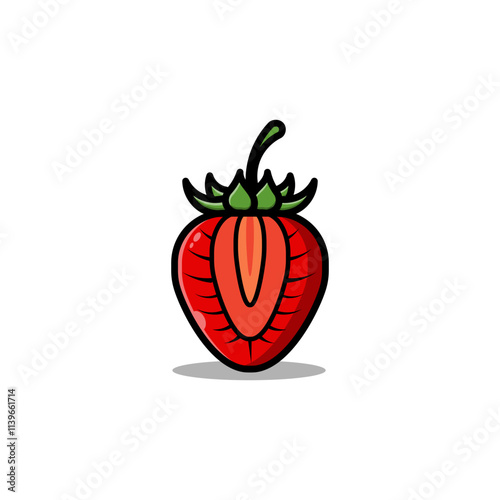 strawberry on white background