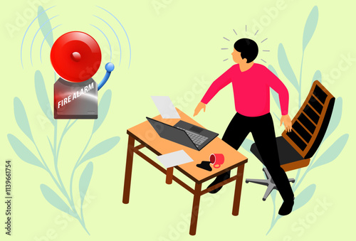Fire Alarm Concept Illustration Stylish and Beautiful