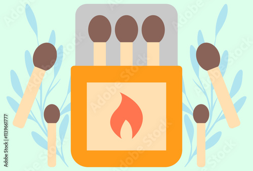 Matches Concept Illustration Stylish and Beautiful