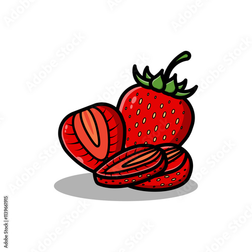 strawberry on white background