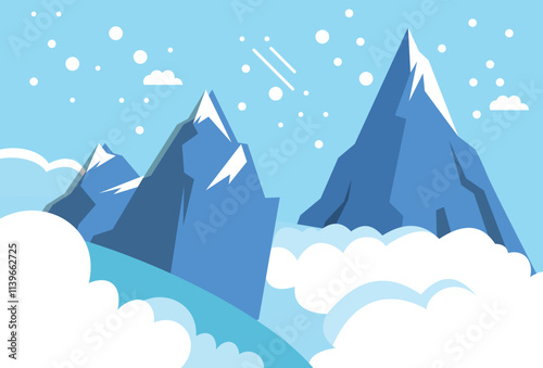 Heavy Snow Concept Illustration Stylish and Beautiful
