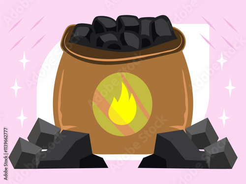 Coal Concept Illustration Stylish and Beautiful