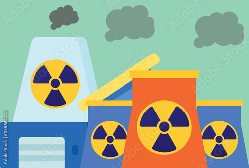 Nuclear Waste Concept Illustration Stylish and Beautiful
