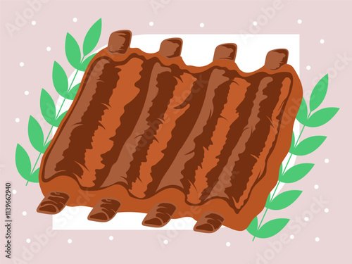 Ribs Concept Illustration Stylish and Beautiful