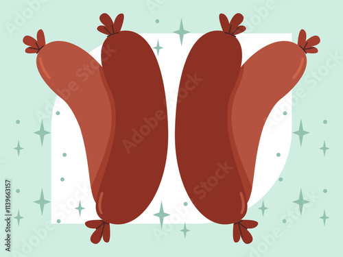 Sausage Concept Illustration Stylish and Beautiful