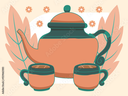 Teapot Concept Illustration Stylish and Beautiful