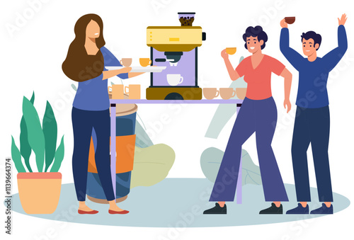 Coffee Takeaway Concept Illustration Stylish and Beautiful