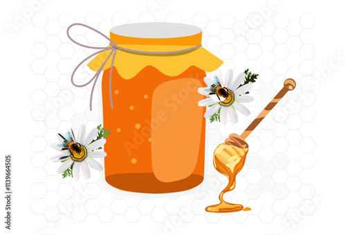 Honey Jar Concept Illustration Stylish and Beautiful