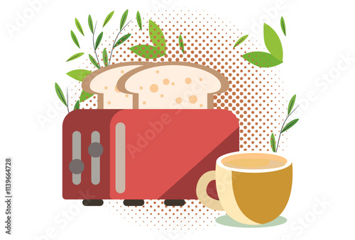 Toaster Concept Illustration Stylish and Beautiful