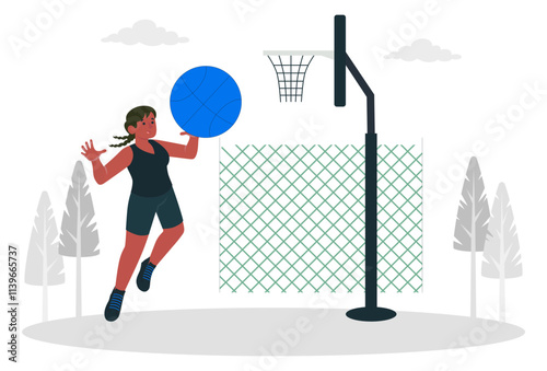 Basketball Concept Illustration Stylish and Beautiful