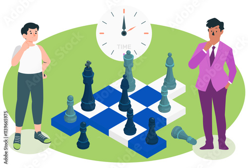 Chess Concept Illustration Stylish and Beautiful