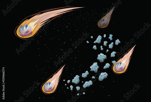 Asteroid Concept Illustration Stylish and Beautiful