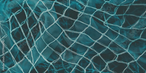 Frayed cargo nets create a unique texture with intricate patterns and layers photo