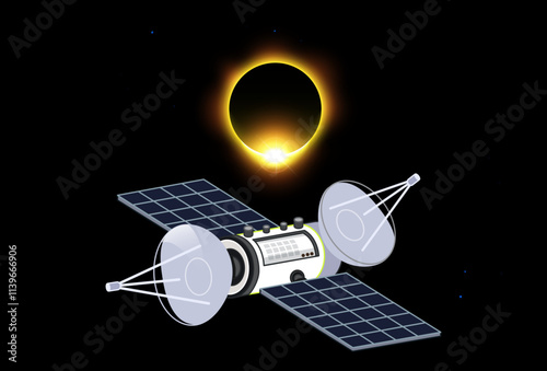Hubble Telescope Concept Illustration Stylish and Beautiful