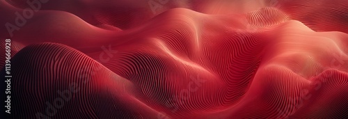 Abstract Red Wavy Lines Cre...
