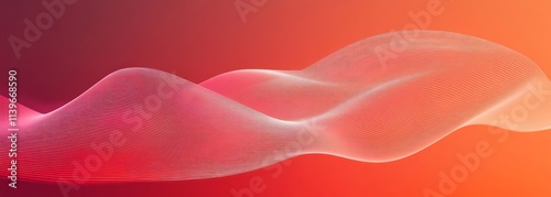 Abstract Red Orange Wave Li...