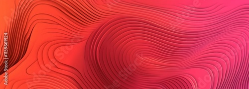 Abstract Red Layered Wave P...