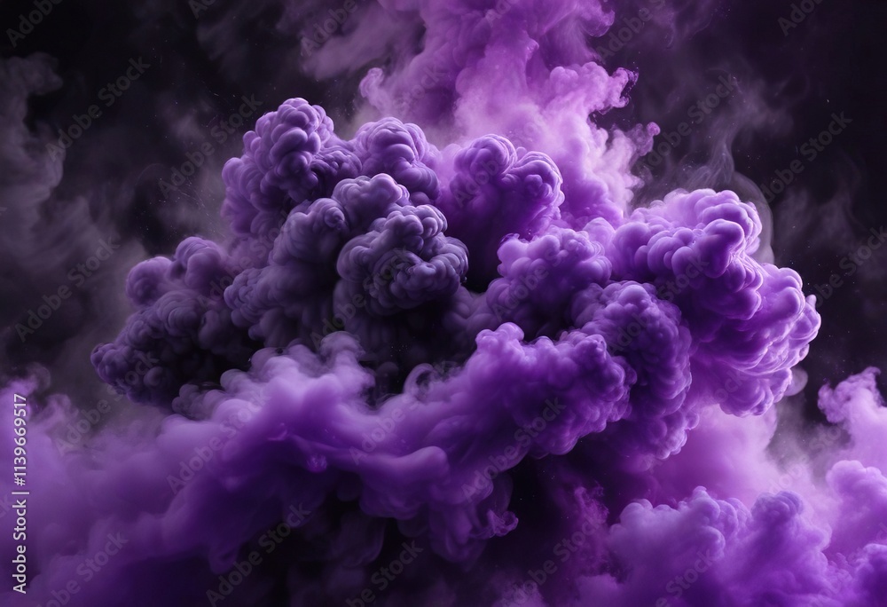 Fototapeta premium Ethereal and mysterious dark swirling smoke wave background with purple and black clouds , mystical aura, atmospheric, smoky