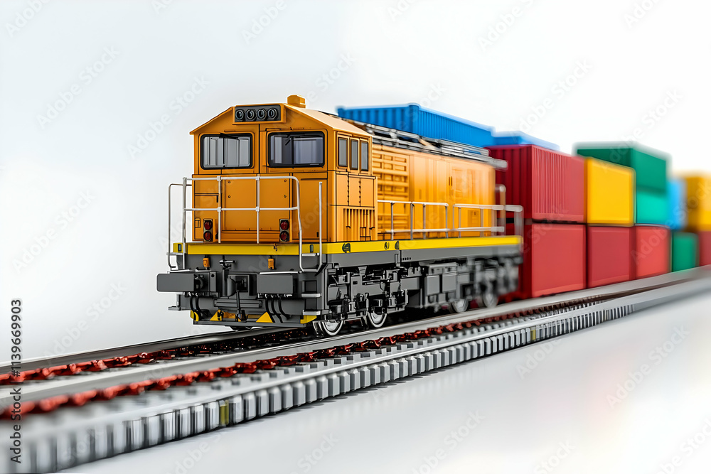 Freight Train Transports Cargo Efficiently Freight Train Transports Cargo Efficiently
