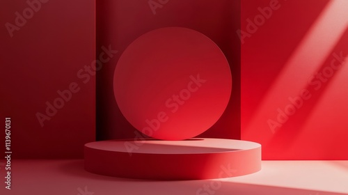 Abstract Red Geometric Shap...