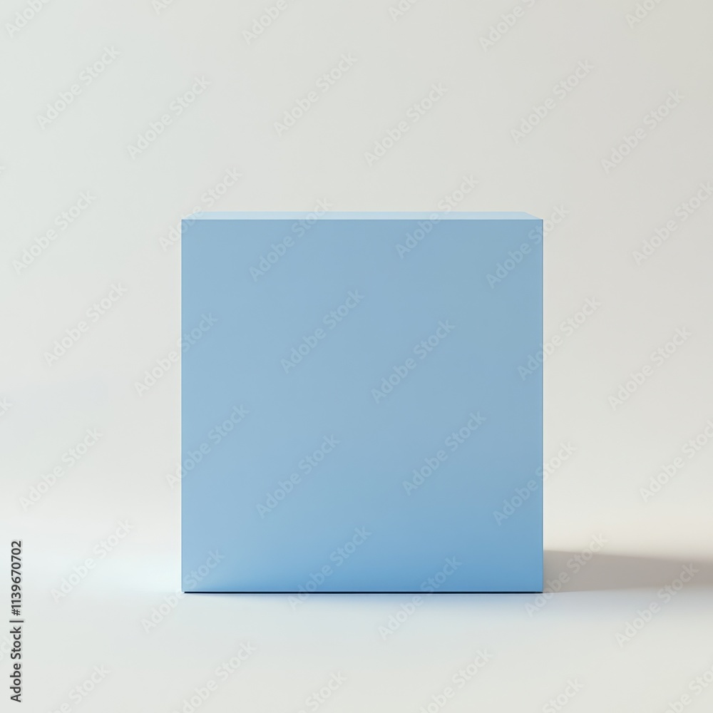 Sleek Blue Cube on a Crisp White Backdrop. Modern Artistic 3D Rendering Sleek Blue Cube on a Crisp White Backdrop. Modern Artistic 3D Rendering