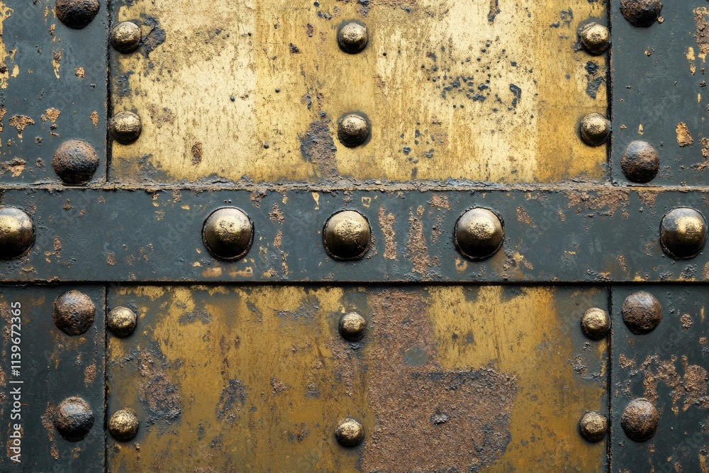 Weathered Brass Plate with Distressed Texture and Industrial Background Weathered Brass Plate with Distressed Texture and Industrial Background