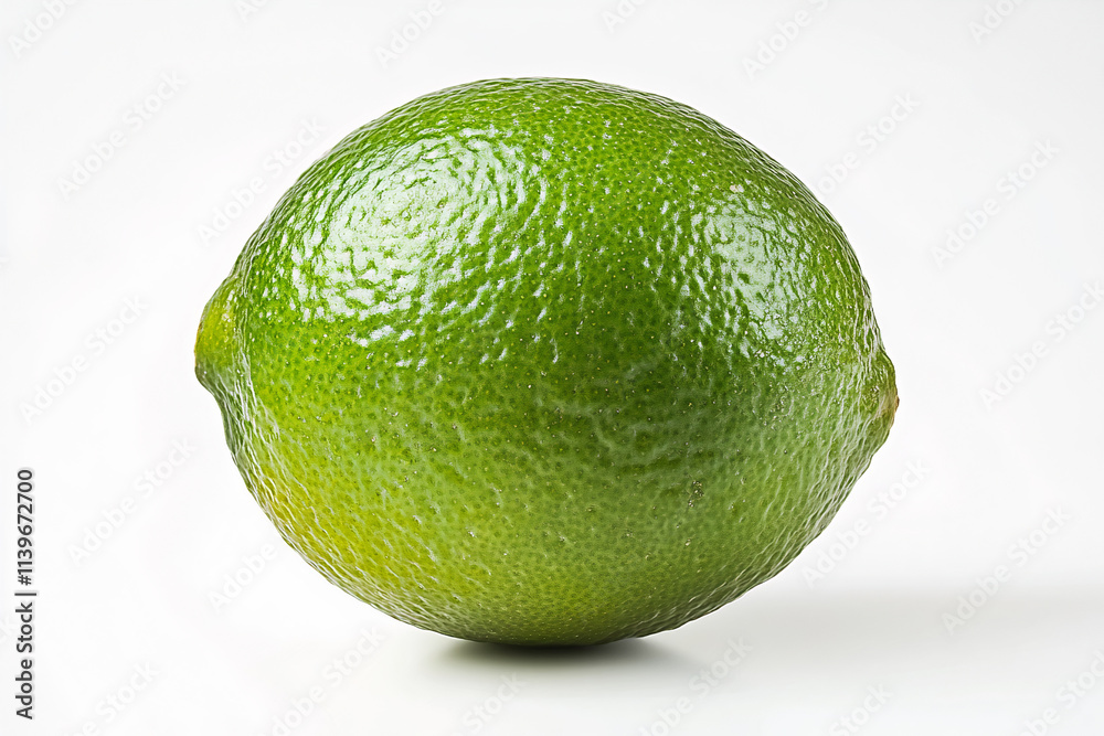 one whole lime on a white isolated background one whole lime on a white isolated background