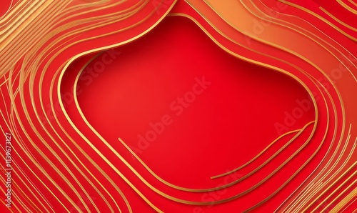 Abstract Red Gold Swirling ...
