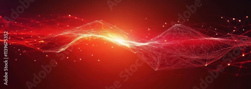 Red Abstract Network Digita...