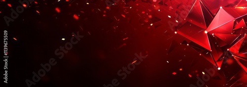 Abstract Red Geometric Shap...