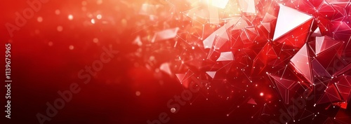 Abstract Red Geometric Poly...