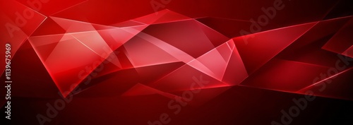 Abstract Red Geometric Poly...