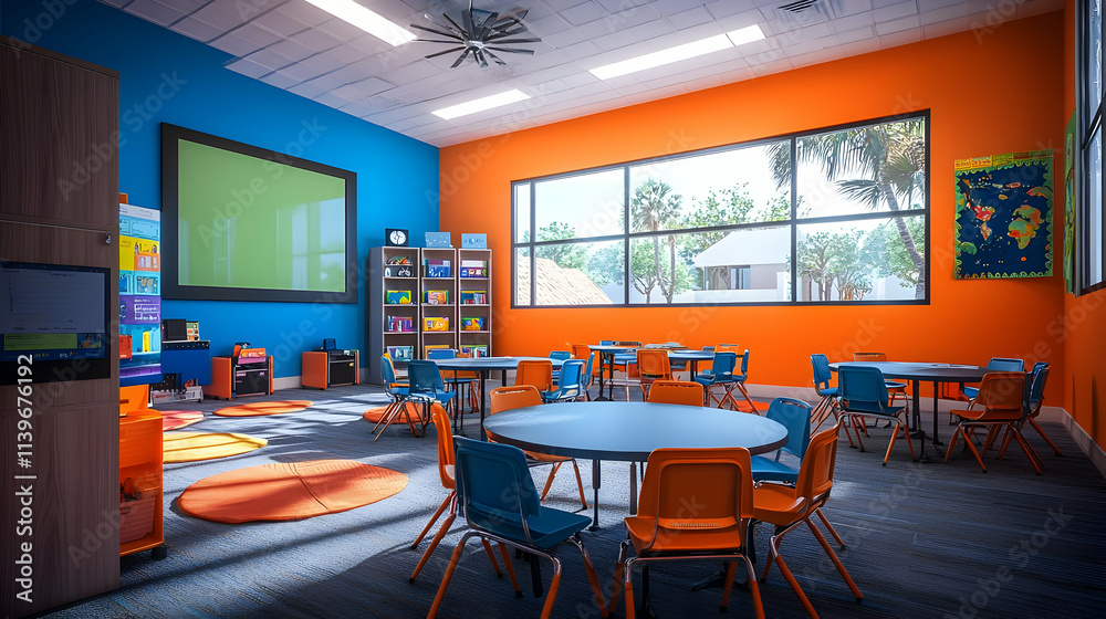 Bright Classroom Design: Tables, Chairs, Learning Bright Classroom Design: Tables, Chairs, Learning