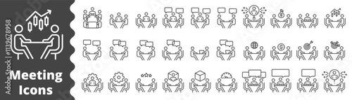 people conference table meeting icons, people team, people meet