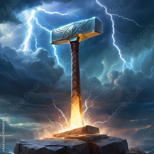 Mjolnir - the hammer of the Scandinavian god Thor photo