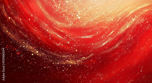 Red And Gold Glitter Abstra...