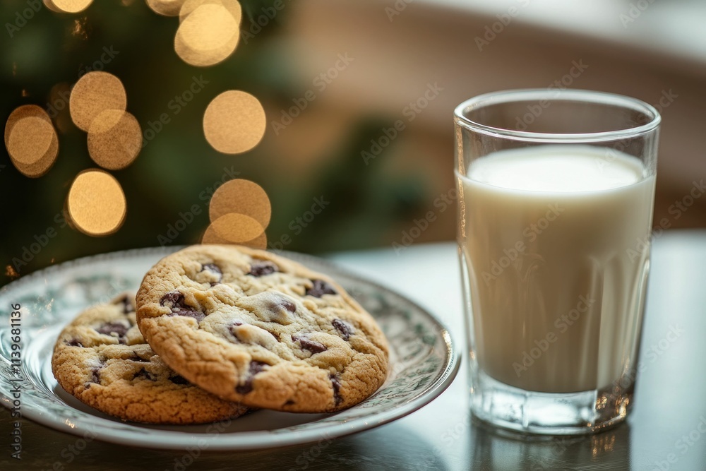cookies, milk, cozy, dessert, festive vibes, holiday treat, chocolate chip cookies, plate, glass of milk, background bokeh, warm colors, delicious snack, sweet indulgence cookies, milk, cozy, dessert, festive vibes, holiday treat, chocolate chip cookies, plate, glass of milk, background bokeh, warm colors, delicious snack, sweet indulgence