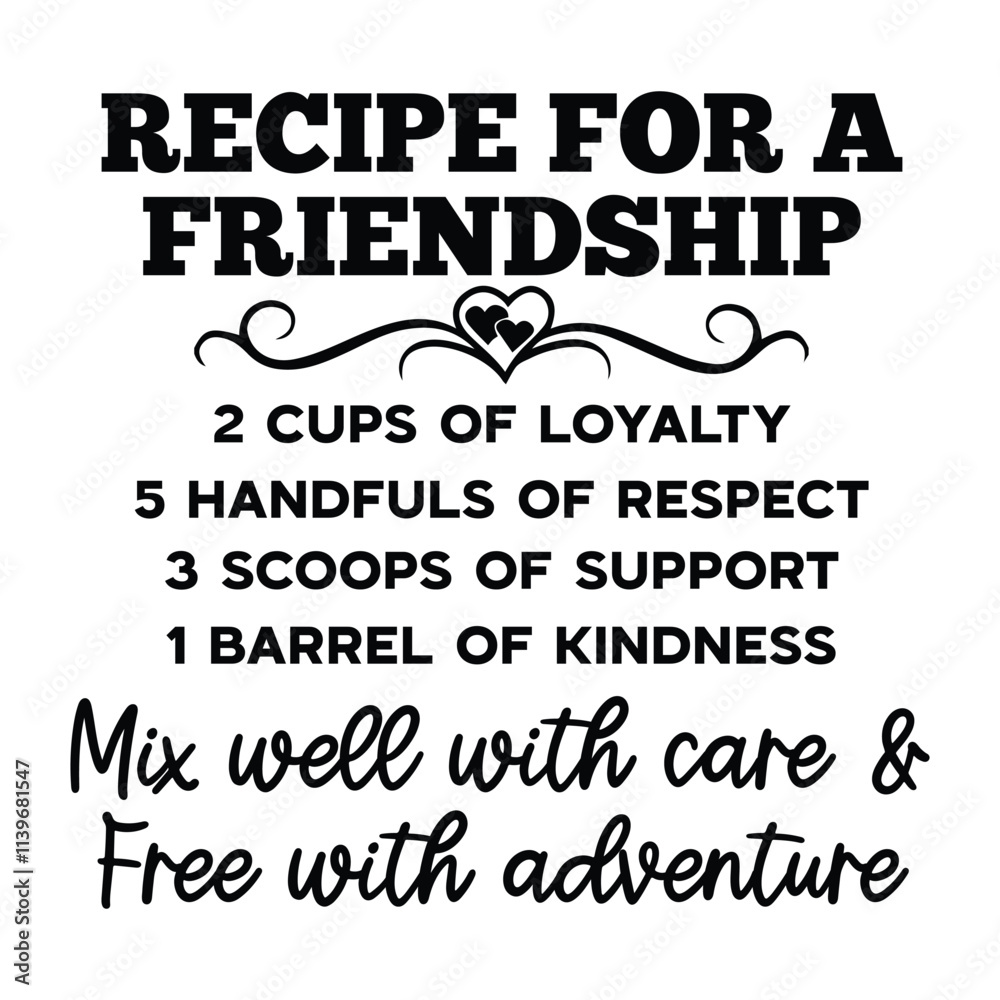 Obraz premium Recipe for a Friendship SVG Art & Illustration